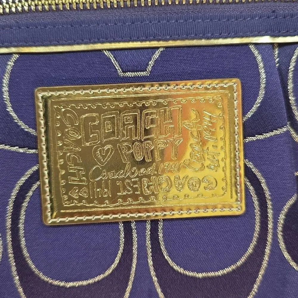 Coach Poppy RARE Signature Sateen with Lurex Glam Tote